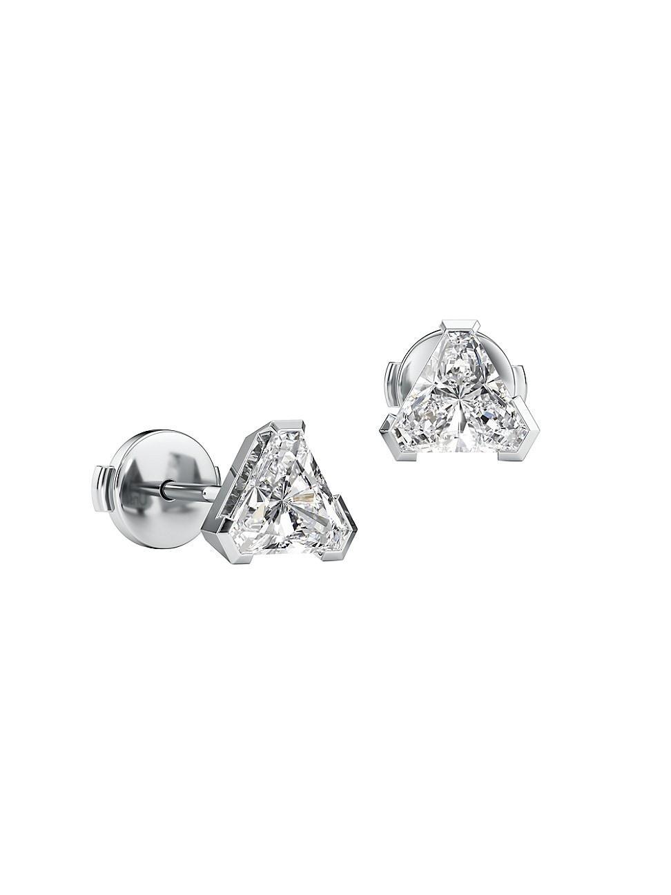 Womens Meta 18K White Gold & 1.40 TCW Lab-Grown Diamond Trillion Stud Earrings Product Image