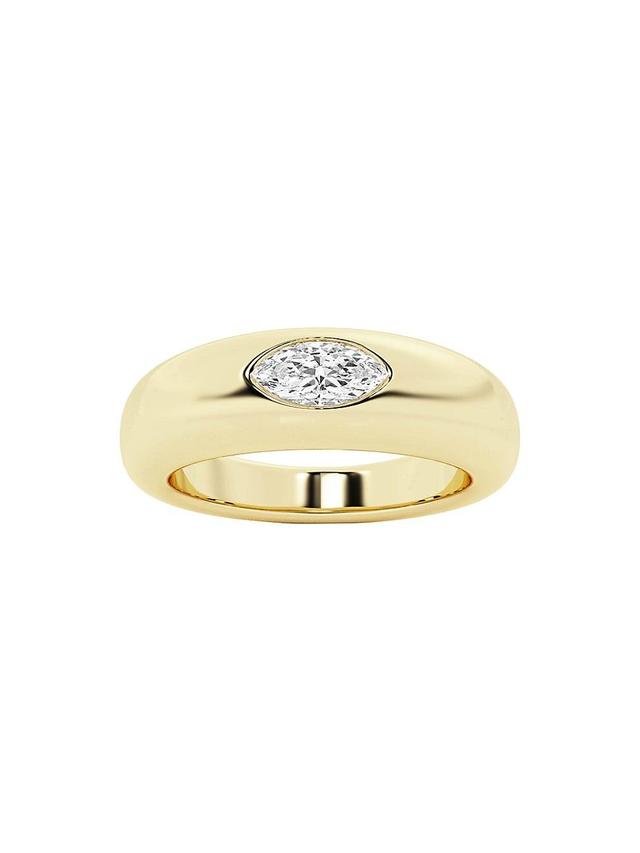 Womens 14K Yellow Gold & 0.33 TCW Lab-Grown Diamond Stackable Ring Product Image