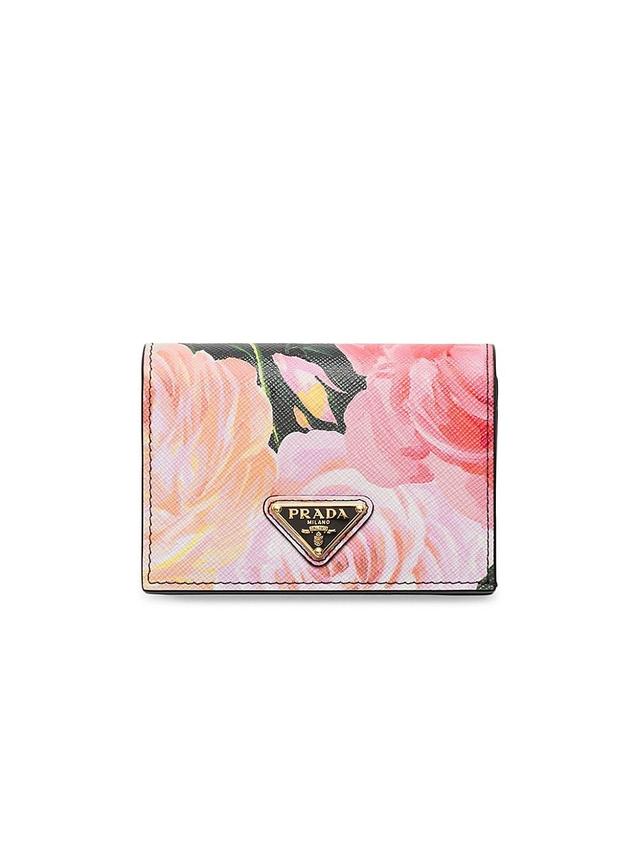 Womens Small Printed Saffiano Leather Wallet Product Image