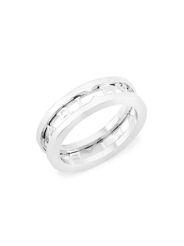 Womens B. Zero1 18K White Gold Logo Band Product Image