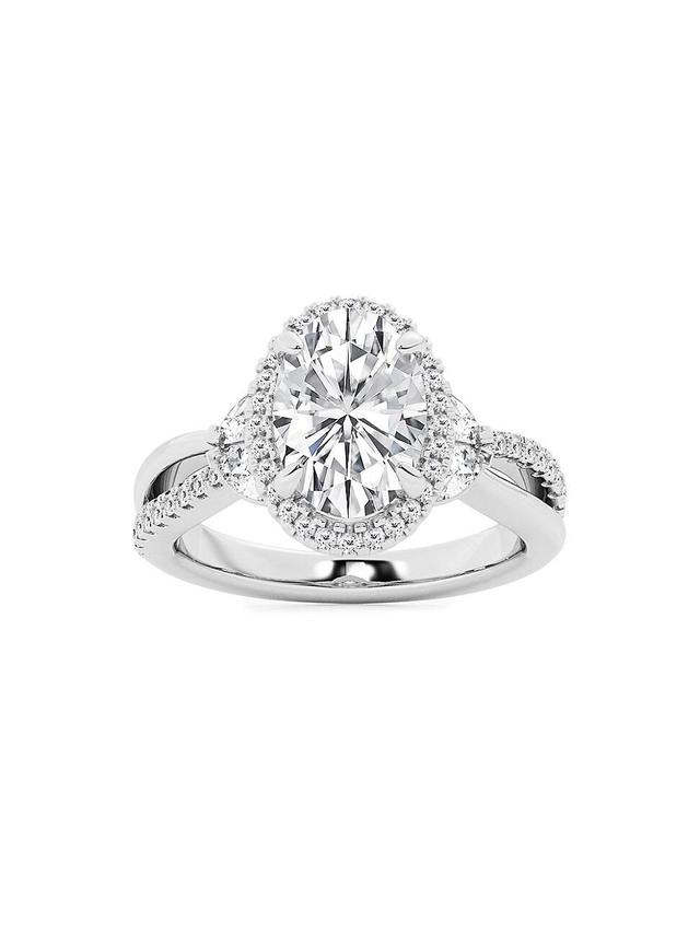 Womens 14K White Gold & 3.2 TCW Lab-Grown Diamond Engagement Ring Product Image