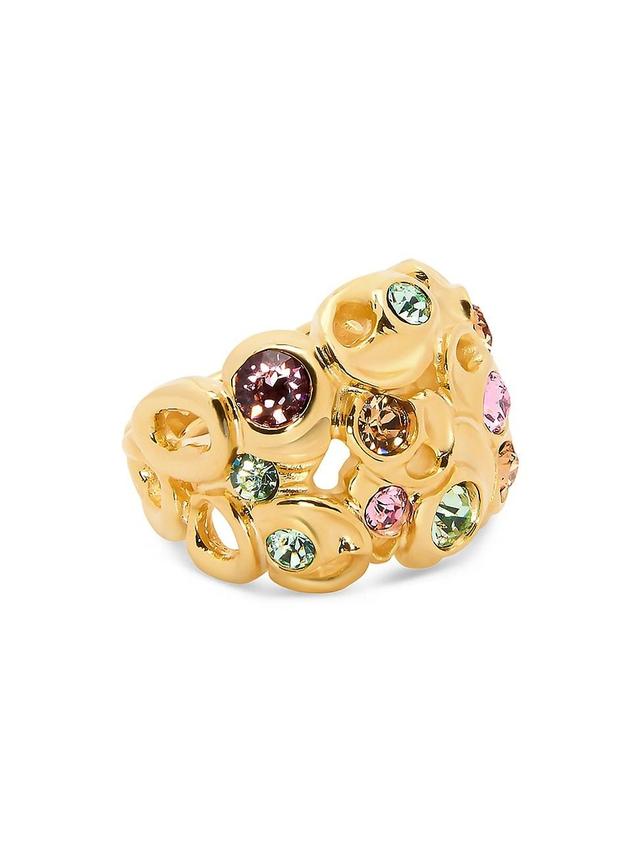 Womens Goldtone & Glass Crystal Lace Ring Product Image