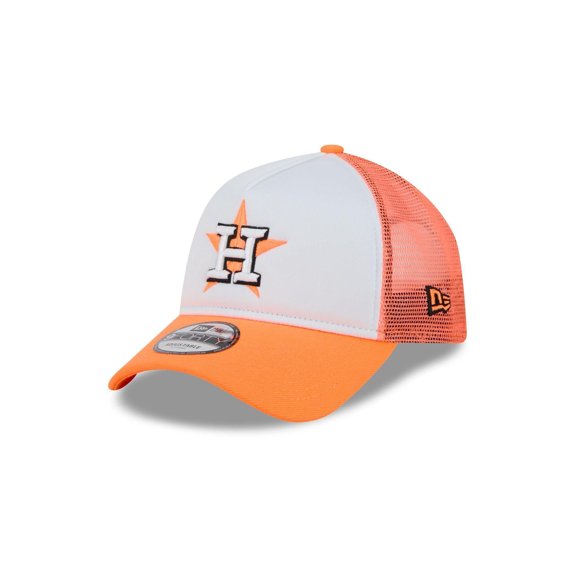 Houston Astros Hi Vis Doodle 9FORTY A-Frame Trucker Hat Male Product Image