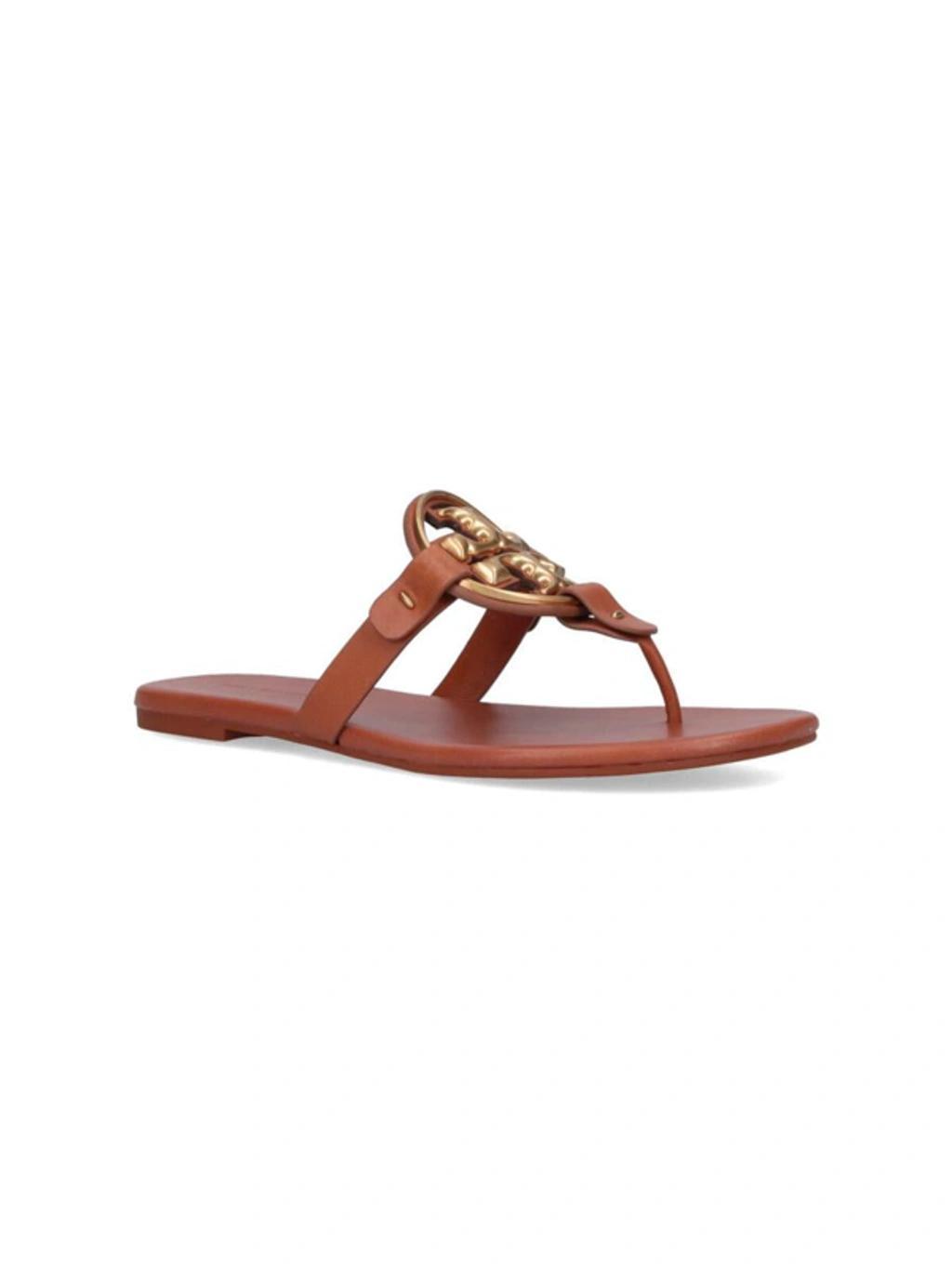 TORY BURCH Miller Leather Sandals In Miele Product Image