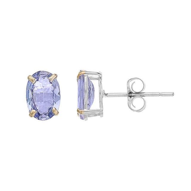 14k White Gold Tanzanite Stud Earrings, Womens, 14k Whgold Product Image