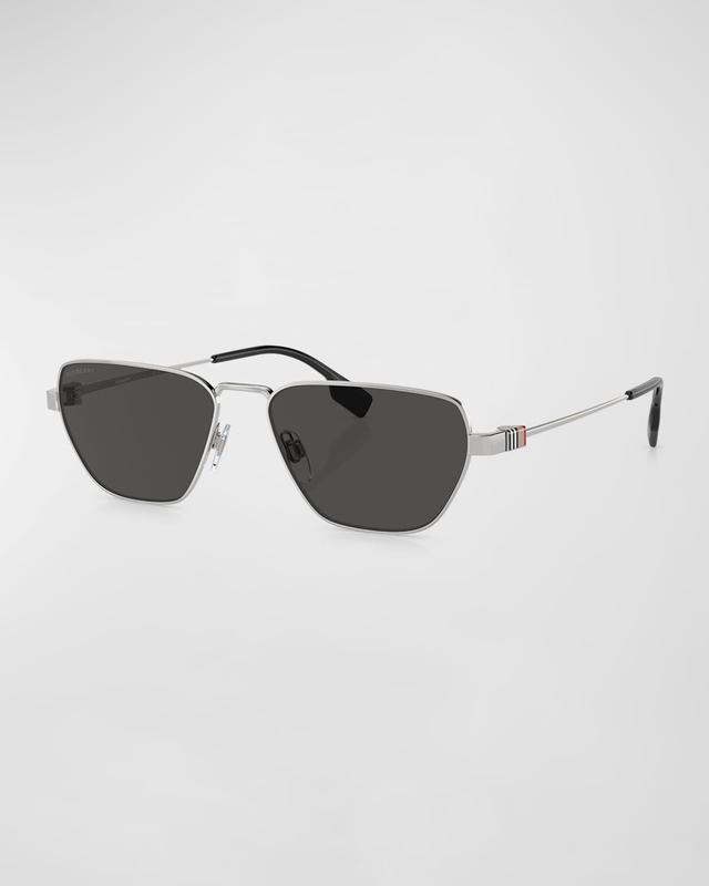 Mens 58MM Metal Abstract Sunglasses Product Image