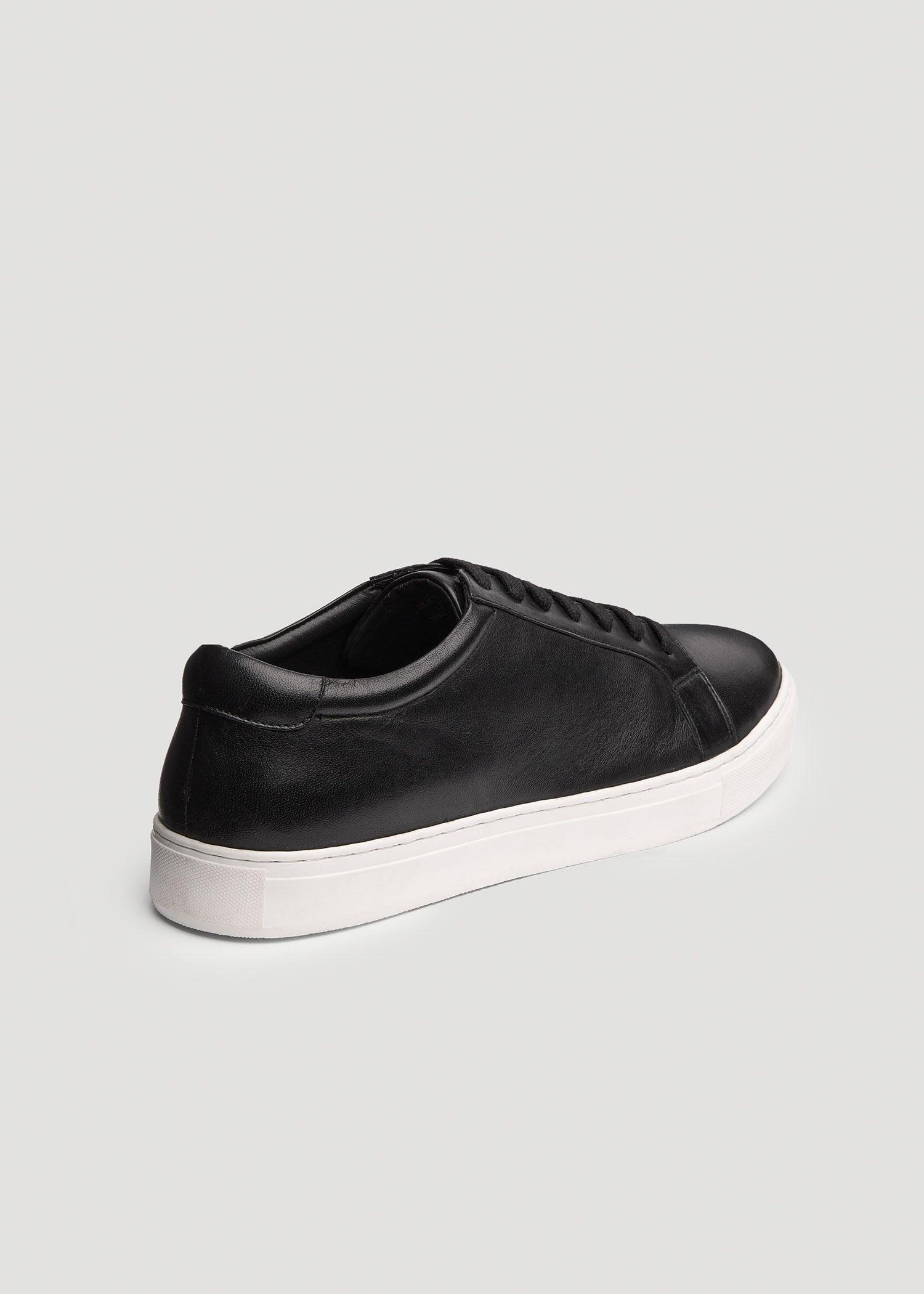 Cupsole Tennis Sneakers for Tall Men in Black Product Image