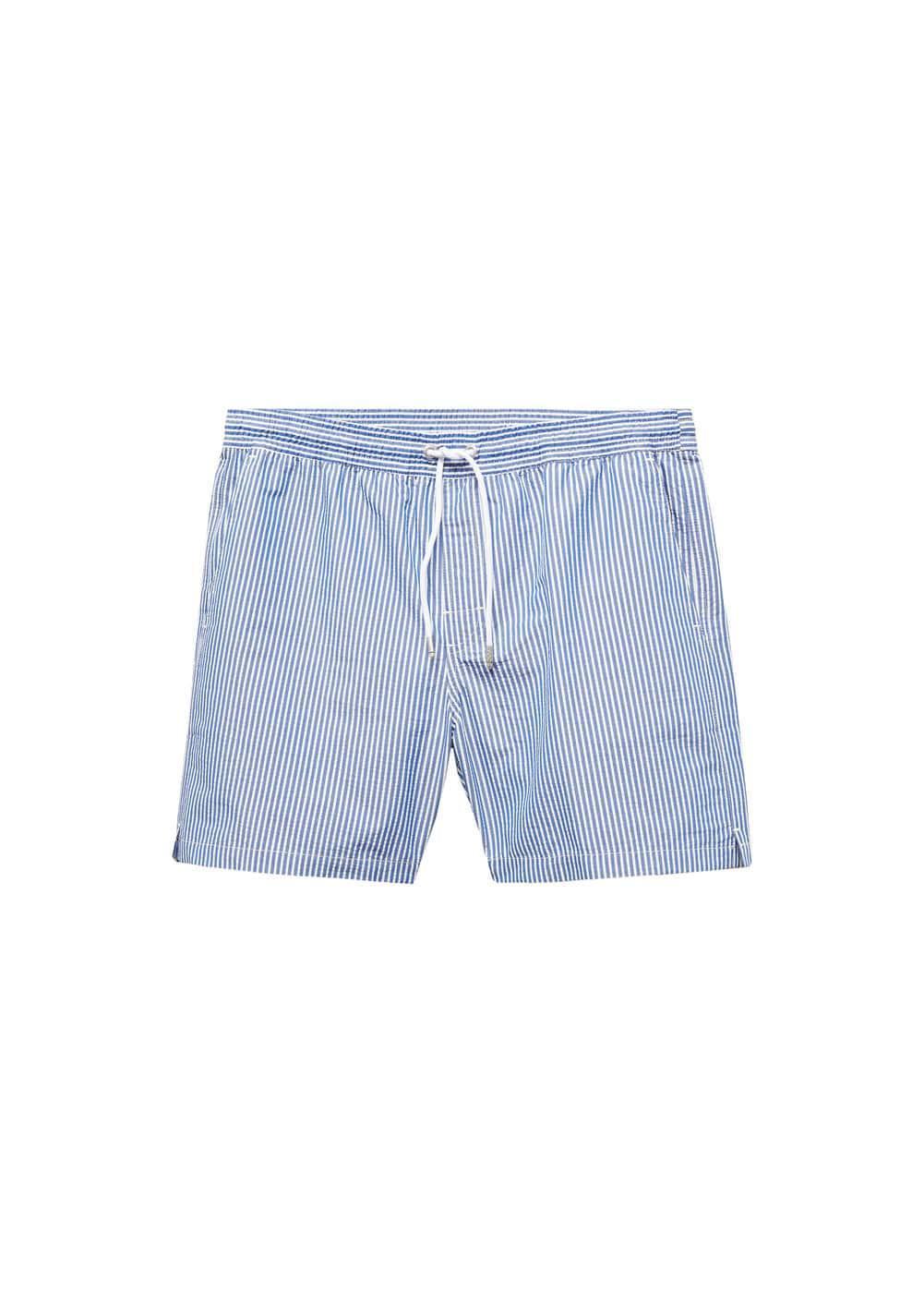 Seersucker striped drawstring swimsuit - Men | MANGO USA Product Image