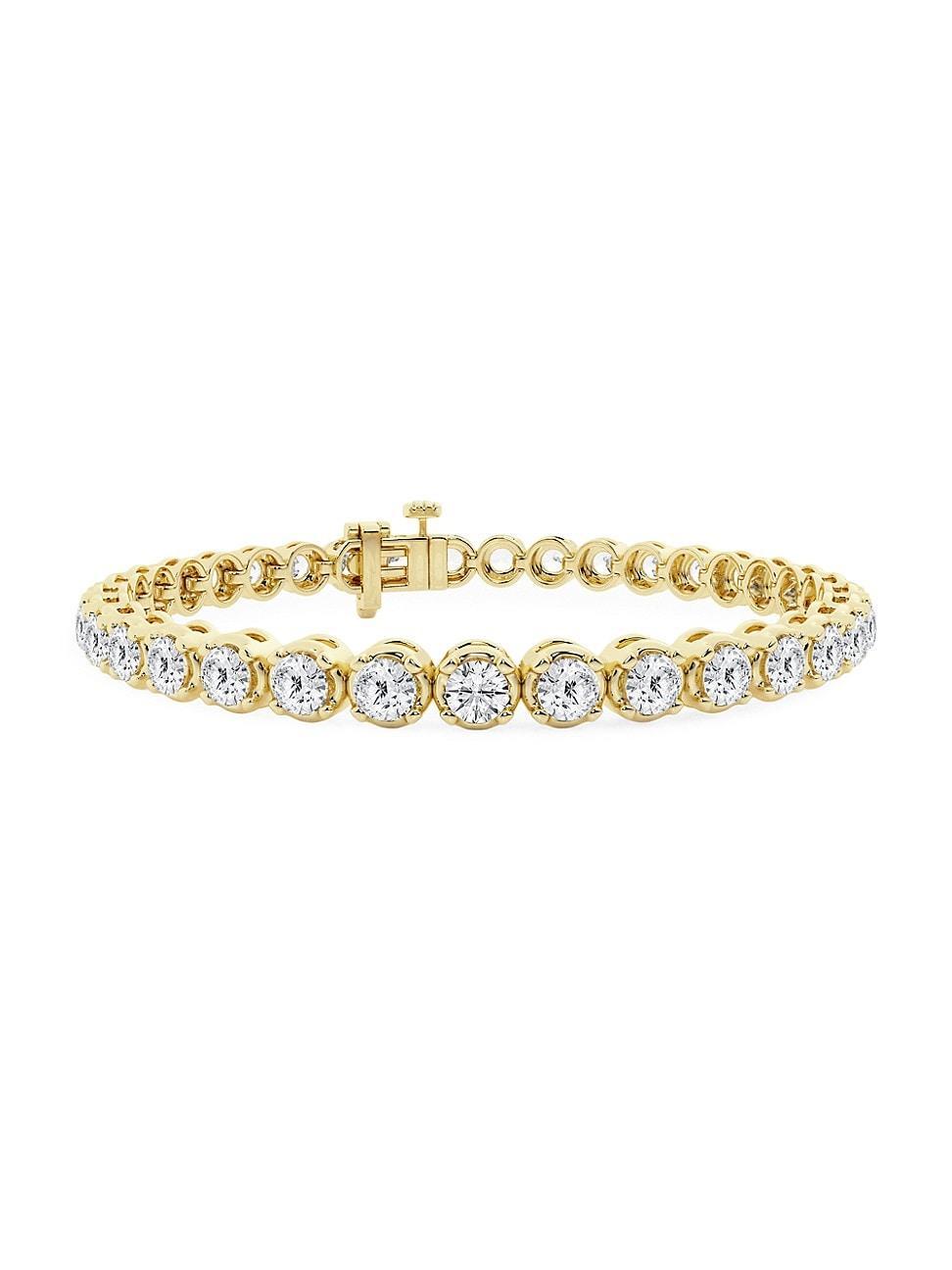 Womens 14K Yellow Gold & Round Lab-Grown Diamond 4-Prong Tennis Bracelet/2.00-15.00 TCW Product Image