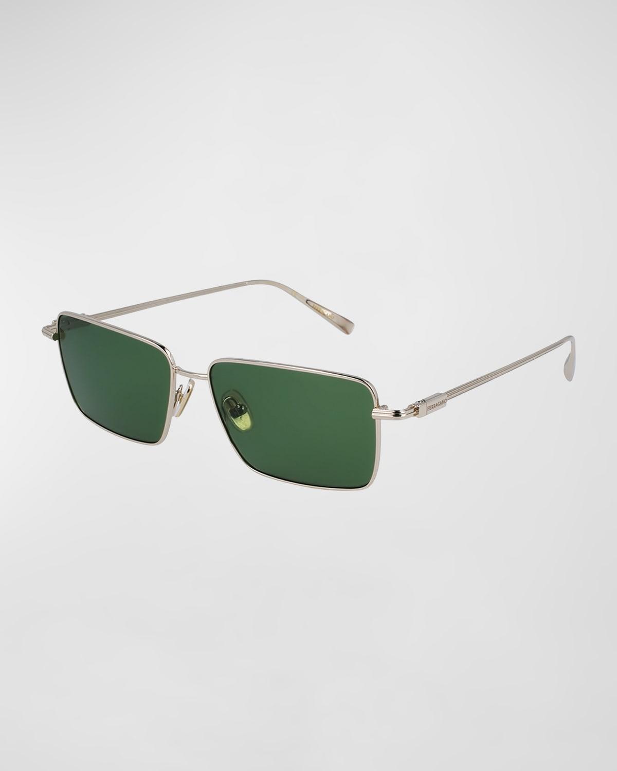 FERRAGAMO Gancini Evolution 57mm Rectangular Sunglasses Product Image