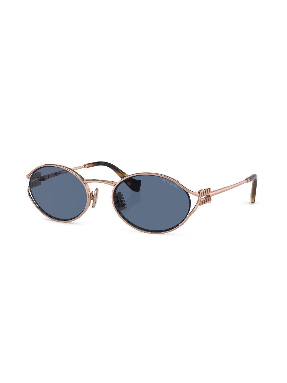 logo-plaque oval-frame sunglasses Product Image