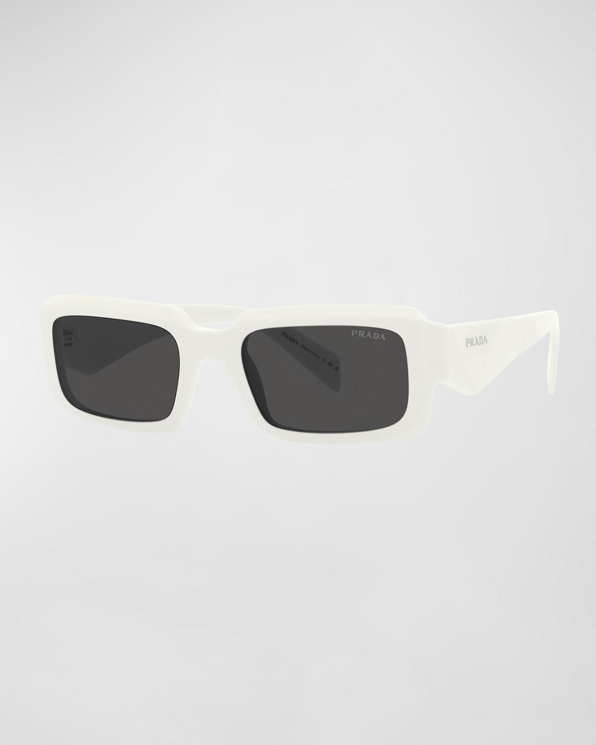 Geometric Logo Acetate & Plastic Rectangle Sunglasses Product Image