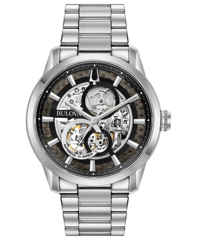 Bulova Sutton Stainless Steel Skeleton Watch, 43mm Product Image