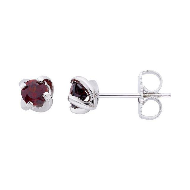 Boston Bay Diamonds Sterling Silver Birthstone Swirl Earrings, Womens, Red Product Image