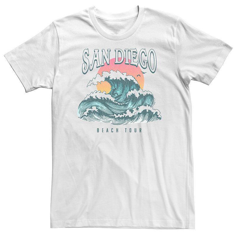 Big & Tall San Diego Beach Wave Surf Tour Graphic Tee, Mens Product Image