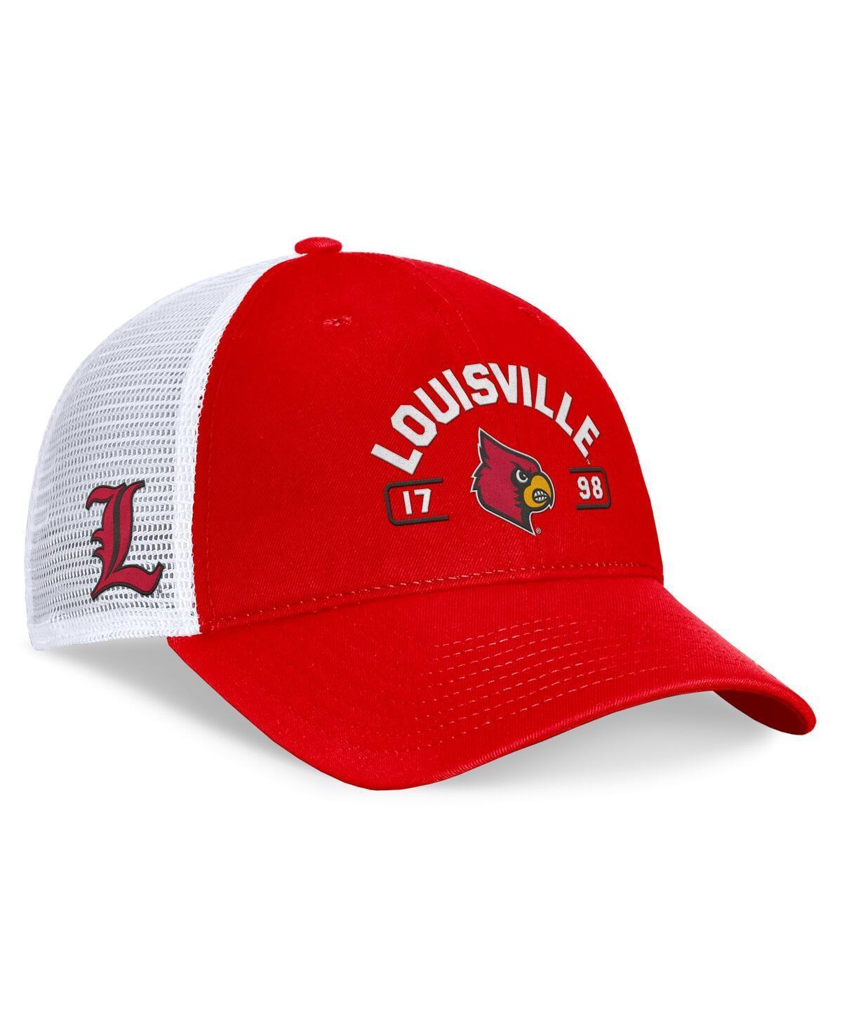 Top of the World Mens Red Louisville Cardinals Free Kick Trucker Adjustable Hat - Red, White Product Image