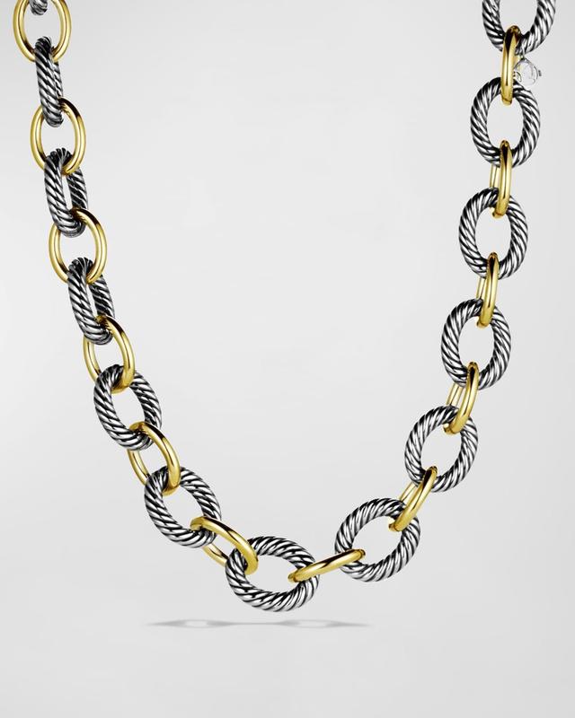 XL Sterling Silver & 18K Gold Link Necklace, 18.5 Product Image