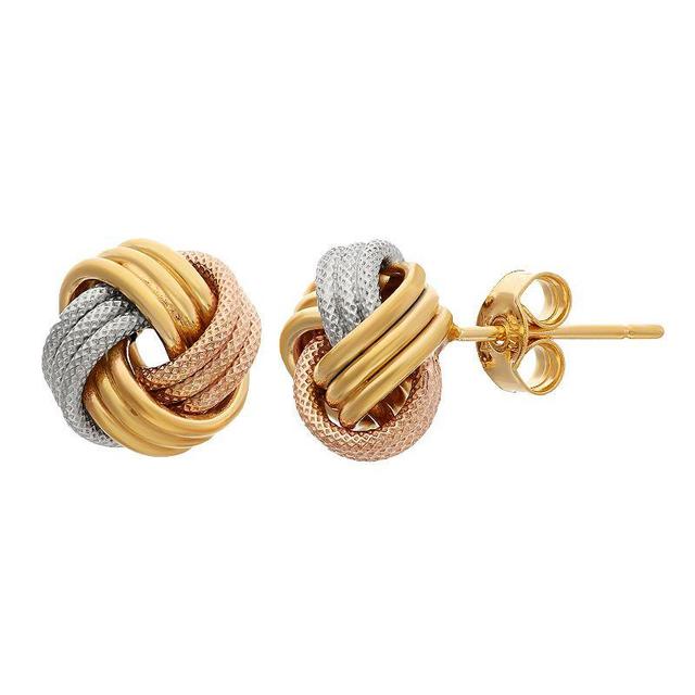 Jordan Blue 10k Gold Love Knot Earrings, Womens, Multicolor Product Image