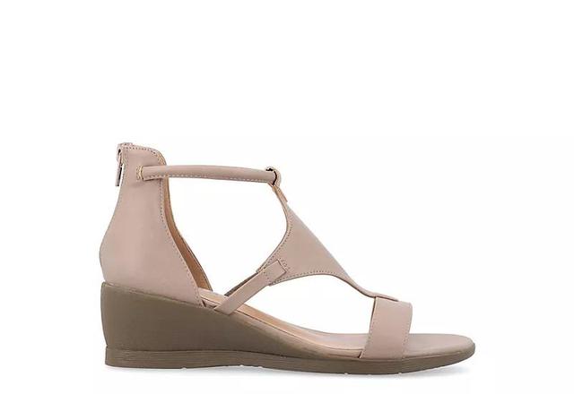 Journee Collection Trayle Womens Wedge Sandals Brown Product Image