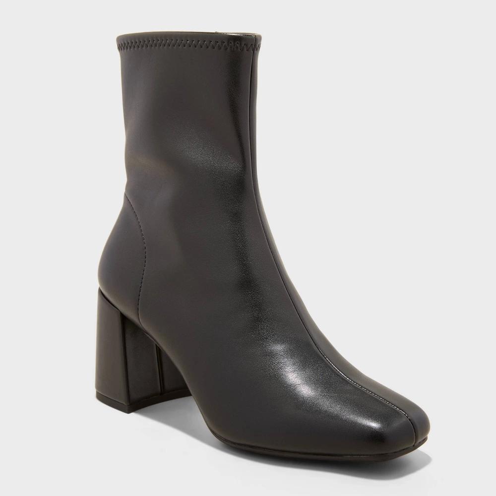 Womens Pippa Stretch Ankle Boots - A New Day Black 8 Product Image