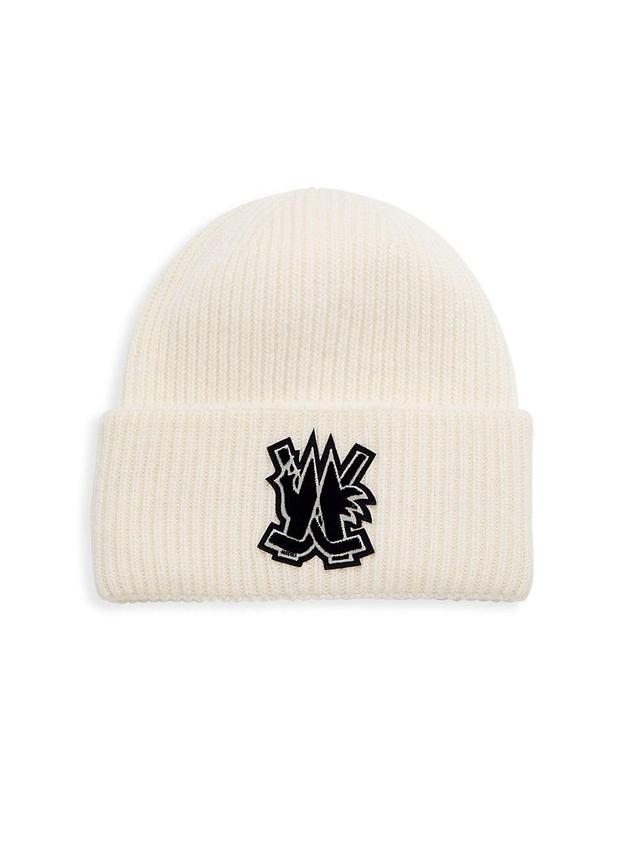 Moncler Hockey Logo Virgin Wool Rib Beanie Product Image