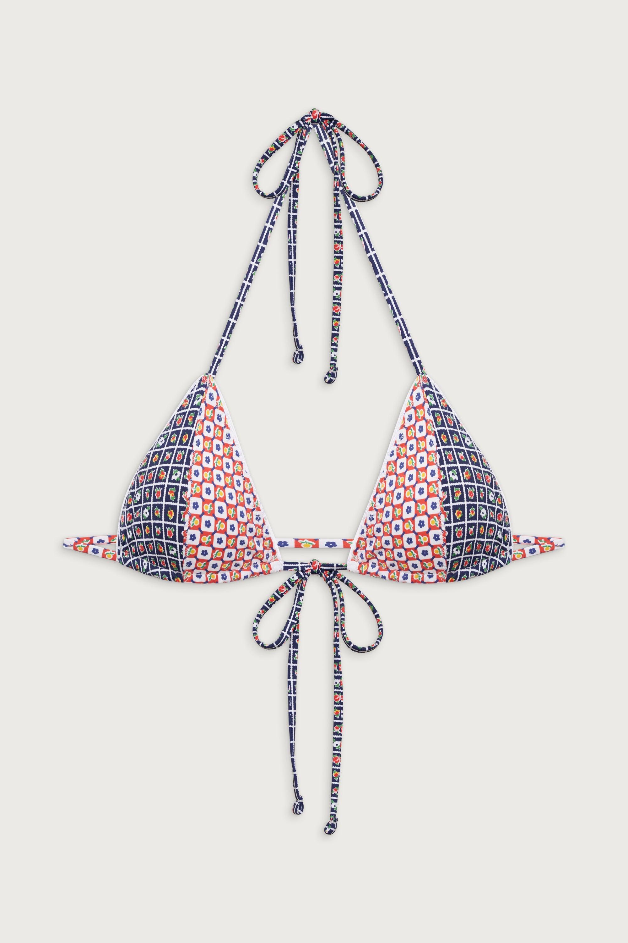 Coastal Micro Triangle Bikini Top - Farmhouse Florals Product Image