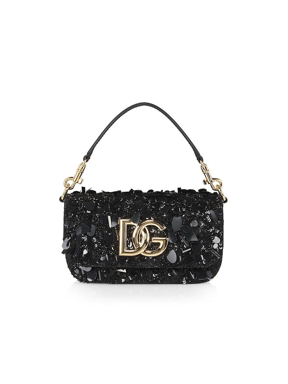 Womens Sequin & Leather Evening Bag Product Image