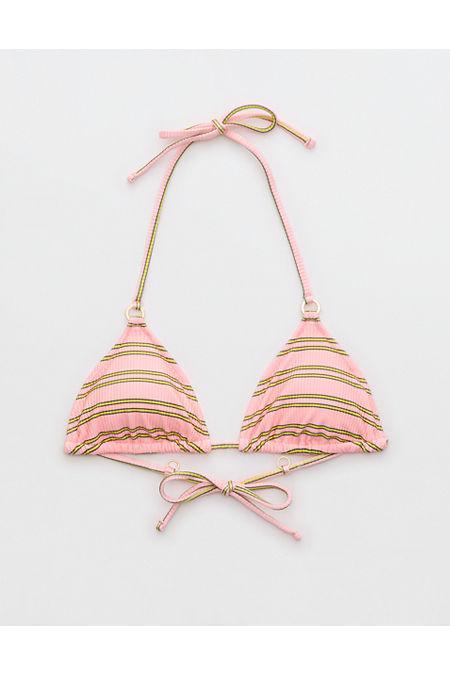 Aerie Shine Rib String Triangle Bikini Top Women's Product Image