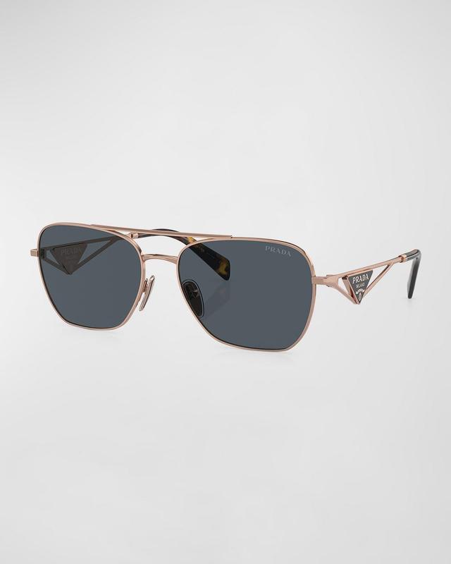 Mens Triangle Logo Metal Square Sunglasses Product Image