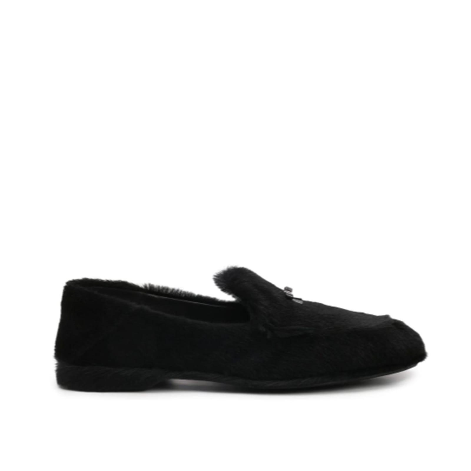 Fur Loafers In Black product image