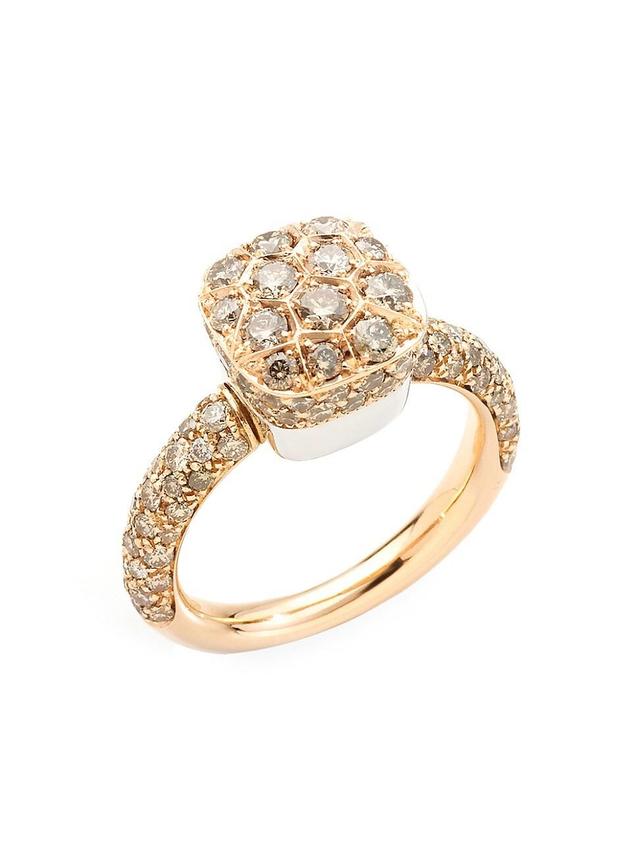 Womens Nudo Classic 18K Rose Gold, 18K White Gold & Brown Diamond Ring Product Image