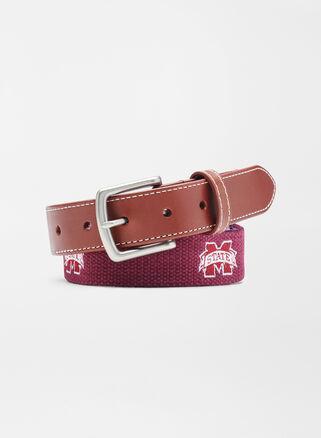 Peter Millar Mens Mississippi State Bulldogs Belt | Color: Maroon | Size: 36 | Miss St Product Image