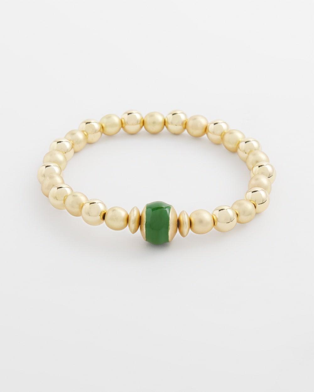 Jade Bead Bar Stretch Bracelet Product Image