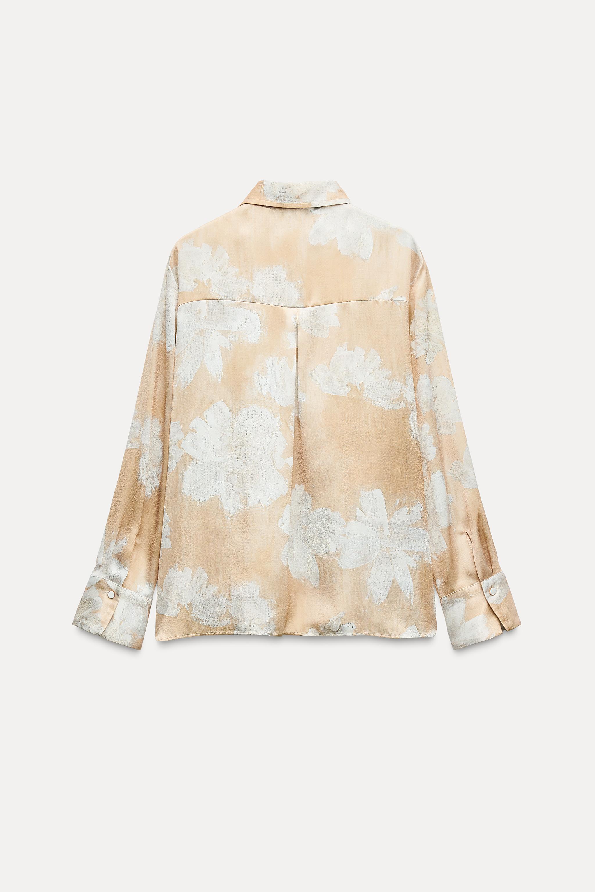 FLORAL PRINT SATIN EFFECT SHIRT Product Image