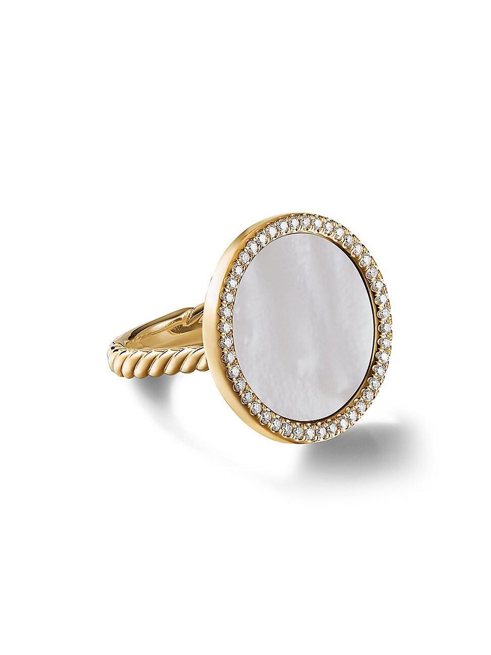 Womens DY Elements Ring In 18K Yellow Gold With Gemstone & Pav Diamonds Product Image