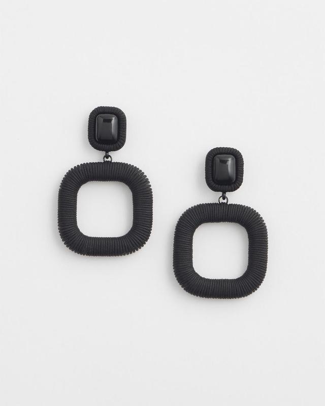 Chico's Black Square Hoop Earring   Chico's - Black - Women Product Image