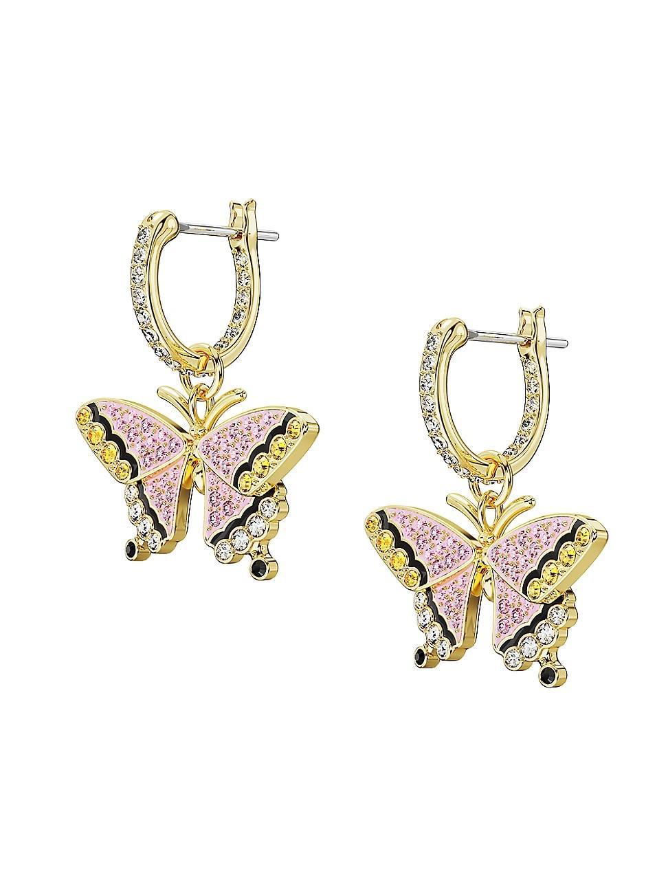 Swarovski Idyllia Crystal Butterfly Dangle Hoop Earrings Product Image