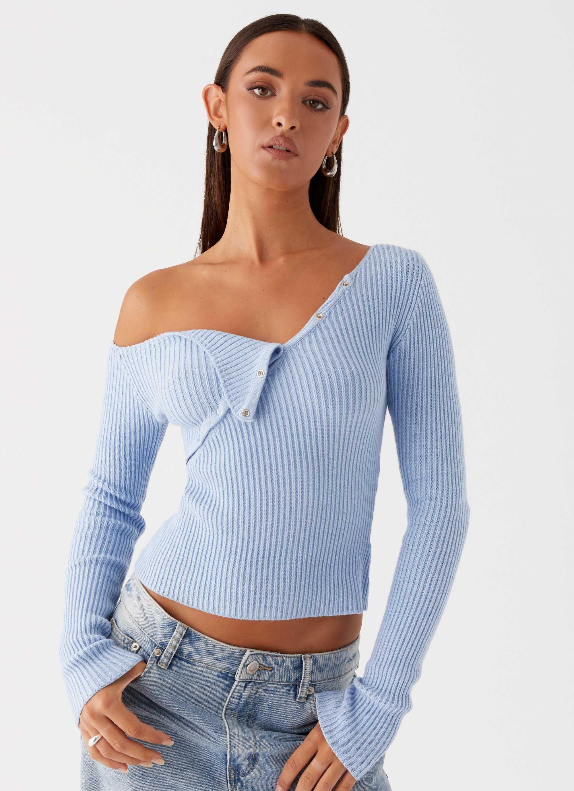 Waverly Knit Top - Sky Blue Product Image