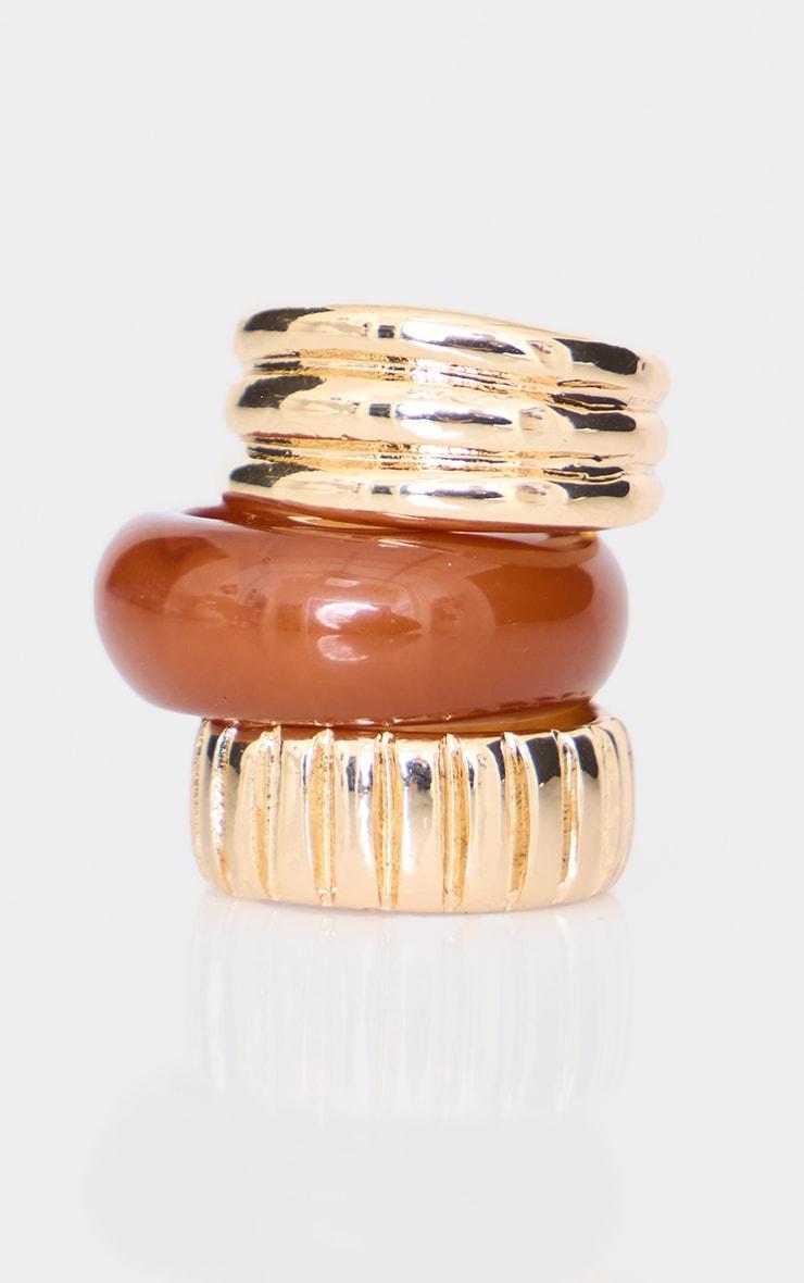 Gold Ridge Contrast Resin Multipack Rings Product Image