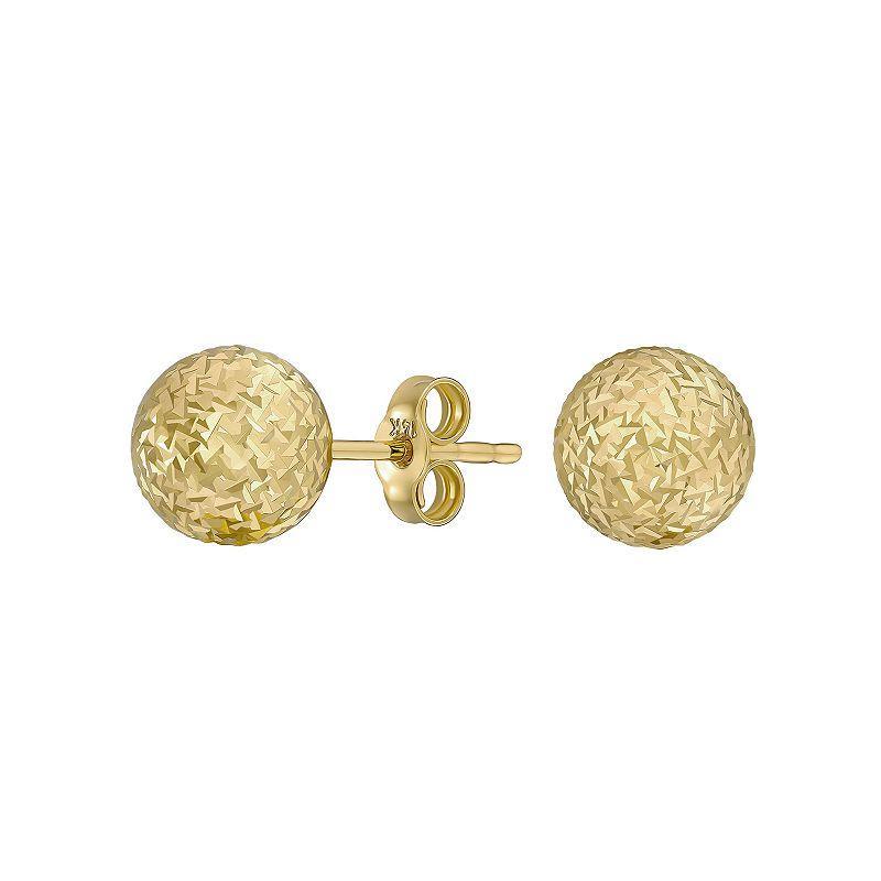 Forever 14K 7 mm Textured Ball Stud Earrings, Womens, 14k Gold Product Image