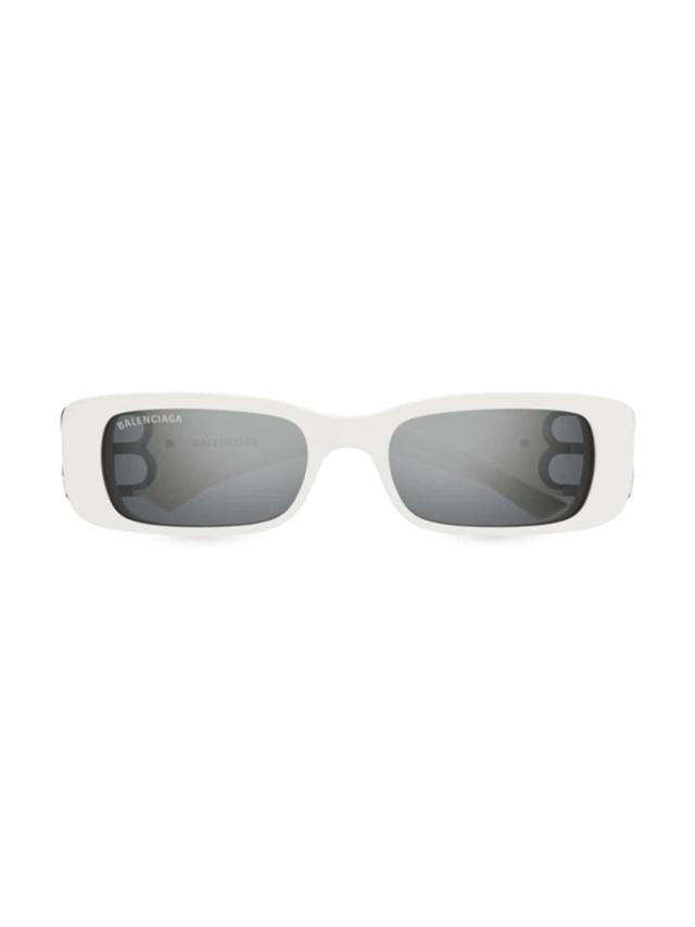 Logo Rectangle Acetate Sunglasses In White Product Image