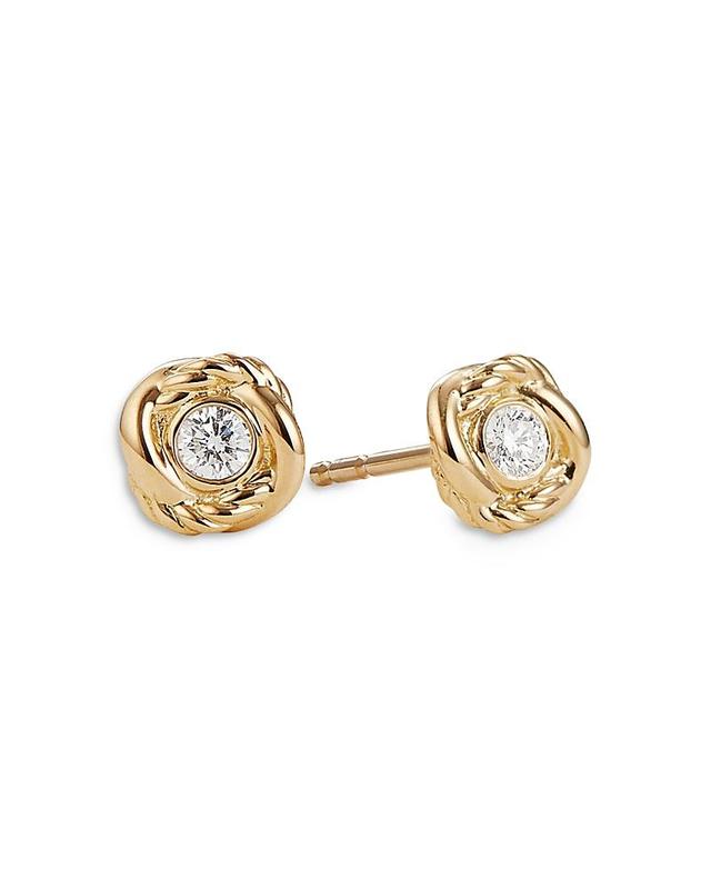 Womens Infinity Earrings with Diamonds in 18K Yellow Gold Product Image