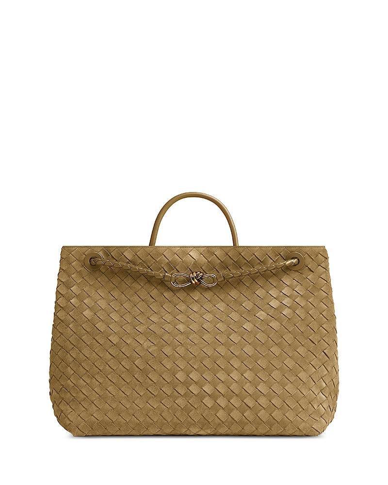 Bottega Veneta Andiamo Suede Large Woven Shoulder Bag Product Image