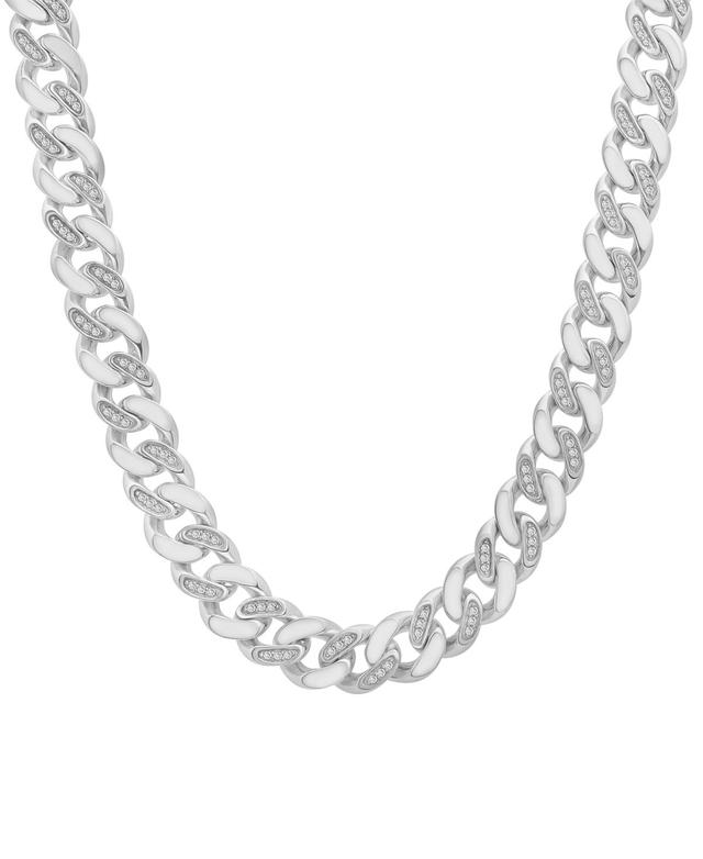 Mens Diamond Cuban Link 24 Chain Necklace (1 ct. t.w.) in Sterling Silver or 14k Gold-plated Sterling Silver Product Image