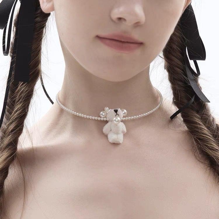 Bear Faux Pearl Choker Product Image