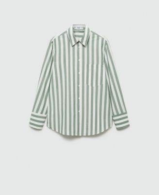 Mango Womens Cotton Striped Shirt Product Image