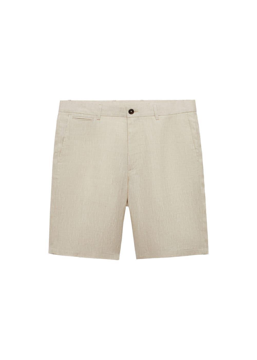 MANGO MAN - Slim fit 100% linen Bermuda shorts ecruMen Product Image