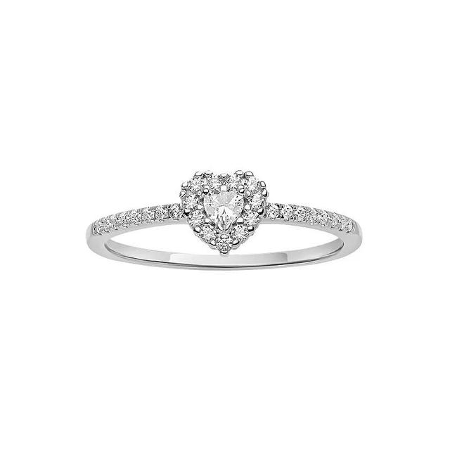 PRIMROSE Sterling Silver Cubic Zirconia Heart-Shaped Ring, Womens Product Image