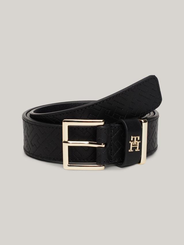 Tommy Hilfiger Women's Monogram Stitch Leather Belt Product Image