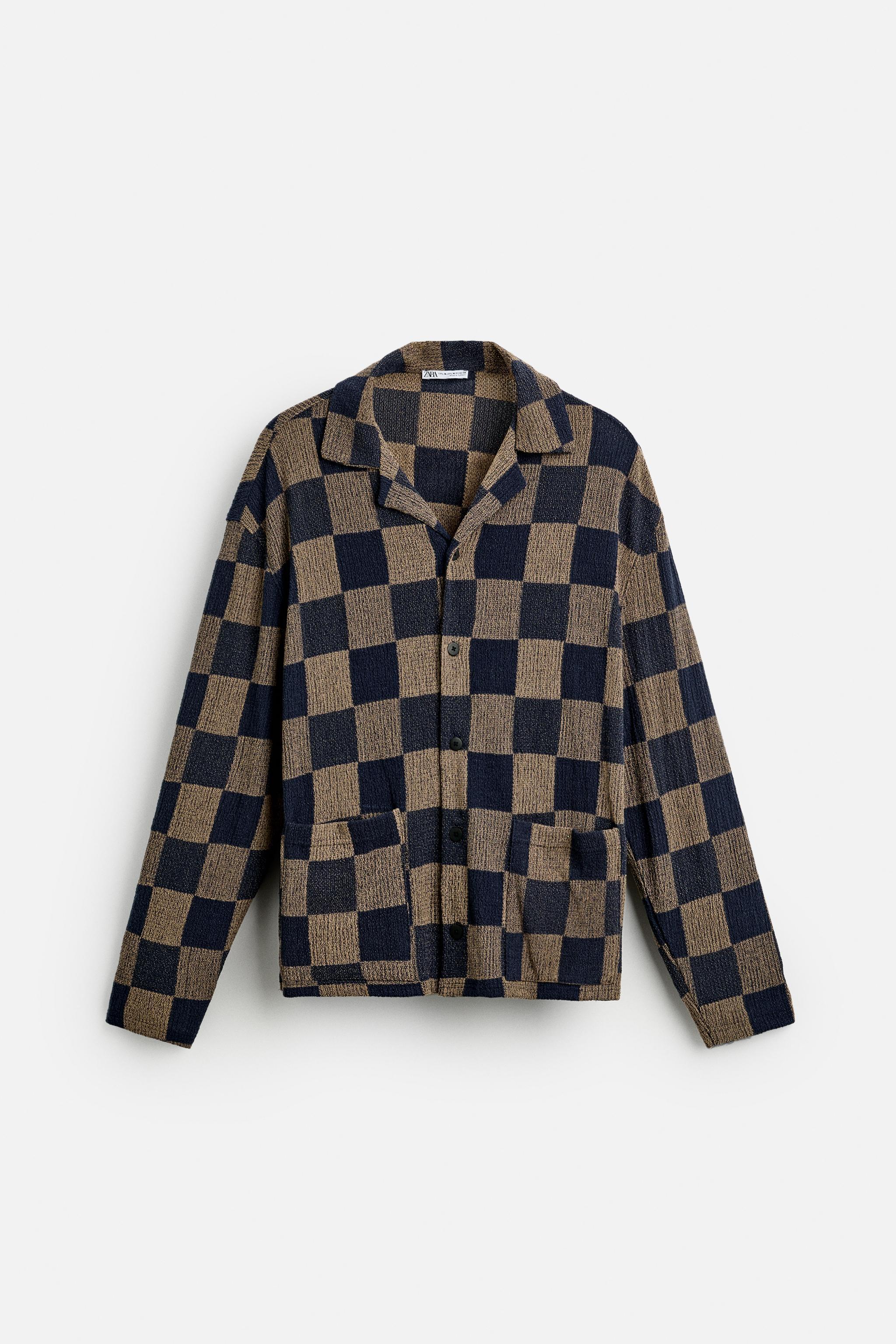 PLAID KNIT SHIRT Product Image